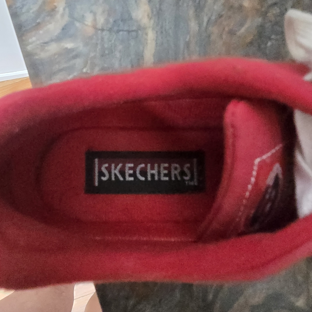 Skechers Vibrant Red and White Casual Sneakers - Picture 3 of 5